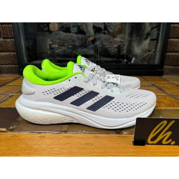 Mens 10 Adidas Supernova 2 Grey Green Athletic Running Shoes GW9093 - Picture 1 of 7